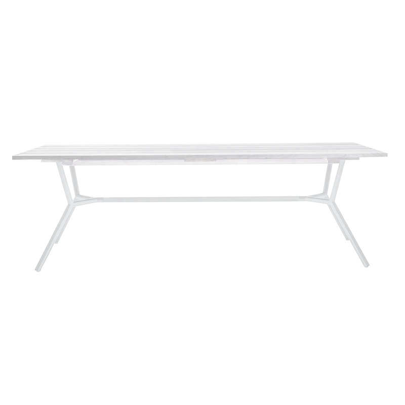 Table de salle à manger Reef, Stratifié haute pression blanc, Blanc, H 29,13 po x l 70,88 po x P 39,38 po