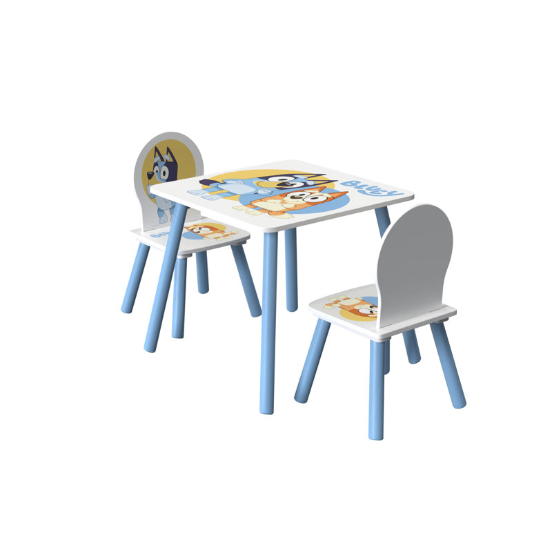 Bluey Children Kids Table and Chairs Set (2 Chairs Included) - Ideal for Arts & Crafts, Snack Time, Homeschooling, Homework & More