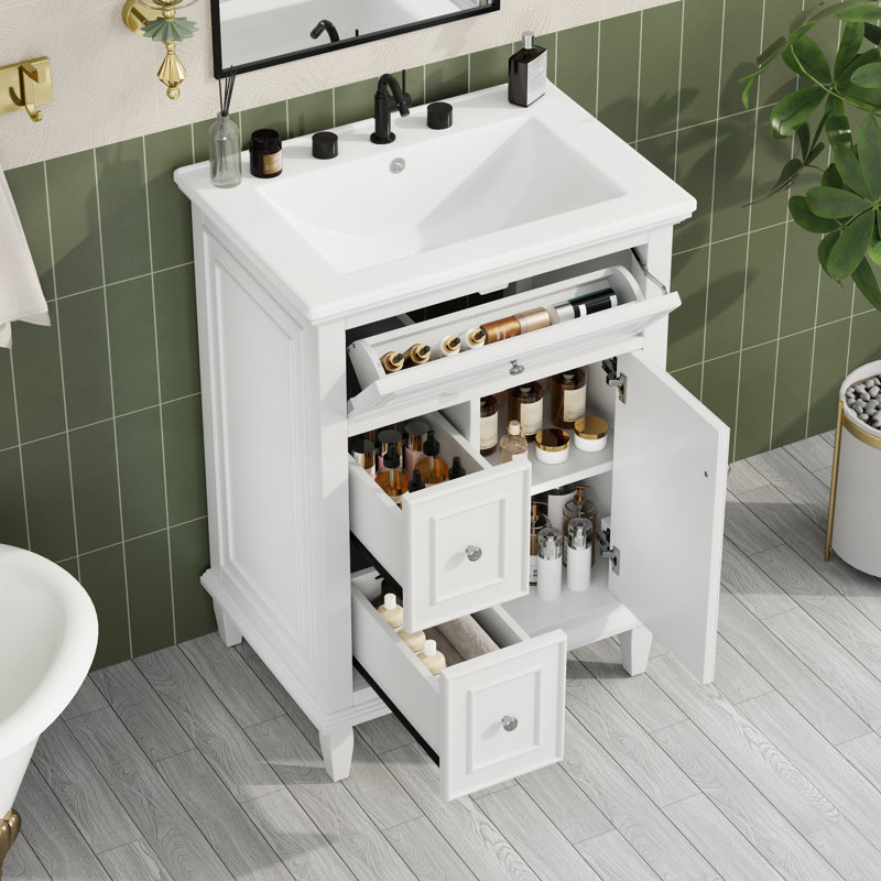 Meuble-lavabo 24 po avec lavabo, Blanc