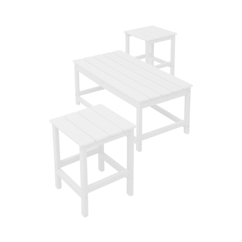 Laguna 3-Piece Patio Table Set, White