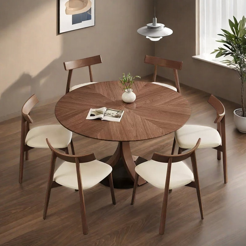 Table et chaise de salle à manger simple de style médiéval, H 29,5 po x L 51,1 po x l 51,1 po