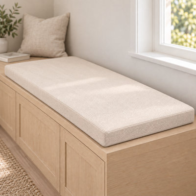 4'' H Customizable Bench Cushion For Indoor/Outdoor Furniture/Chair/Window Seat, Premium 75D High-Resilience Foam