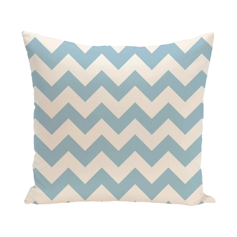 Housse de coussin carré à chevrons et insert, H 16 po x l 16 po, Bleu pâle