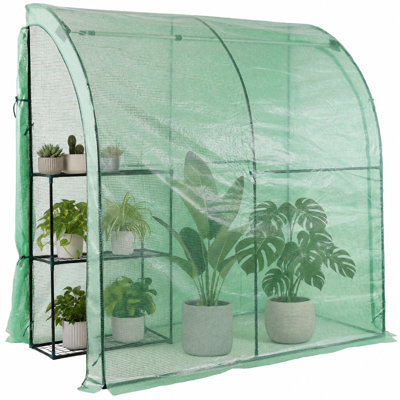 Serre portative à 3 niveaux avec 2 portes à fermeture à glissière et abri de jardin robuste 79 po x 39 po x 83 po