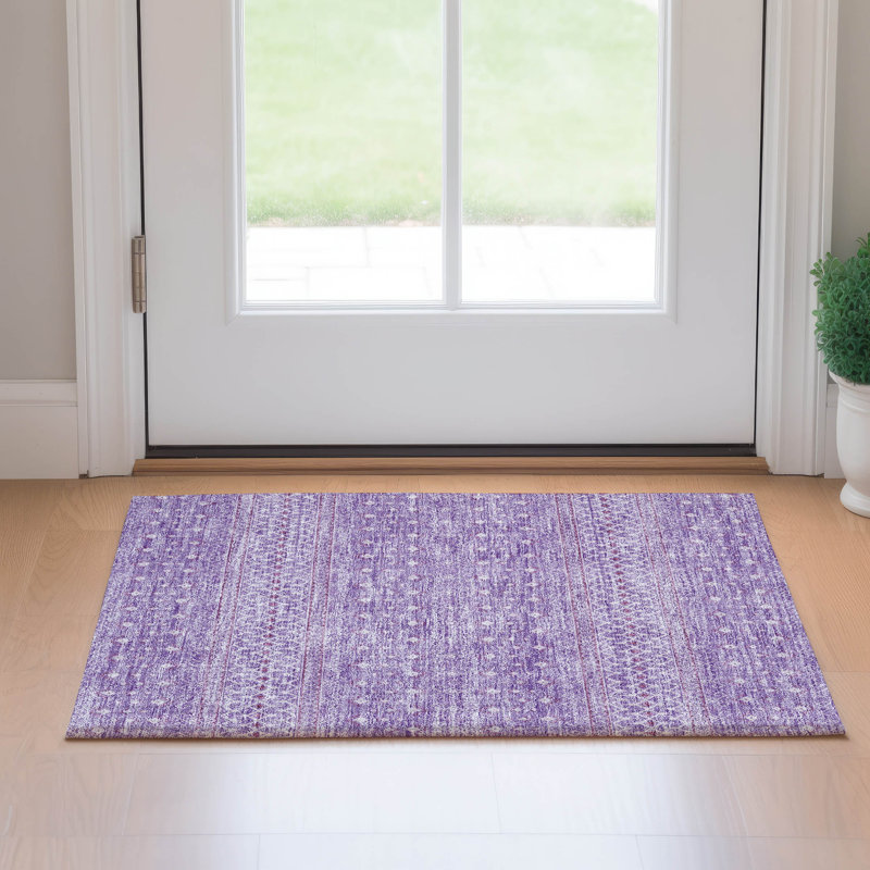 Tapis lavande Prisco lavable à la machine de qualité supérieure, Rectangle 1 pi 8 po x 2 pi 6 po