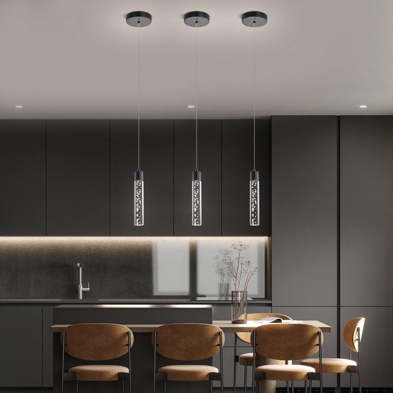Luminaire suspendu 3 lumières à DEL simple (ensemble de 3)