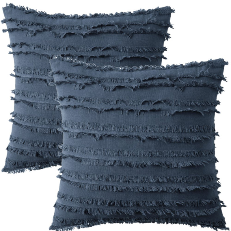 Solid Colour Reversible Throw Pillow, Blue, 20" x 20", Yes