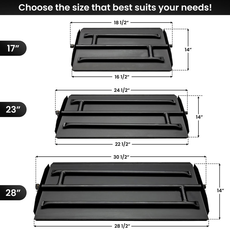 Tretco Powder Coated Triple Row Gas Burner Pan & Connection Kit for Fire Pit or Fireplace NG Natural Gas - Easy to Install + Bonus Bag of Glowing Embers