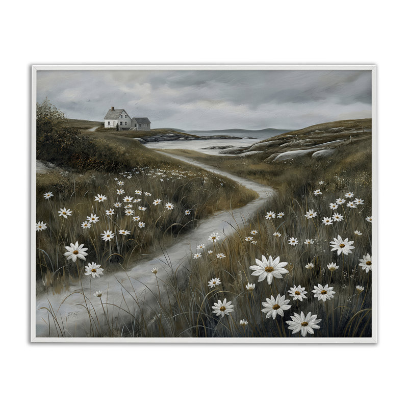 Daisies le long du sentier côtier, estampe numérique, imaginée par Imagine It Images, H 11 po x l 14 po