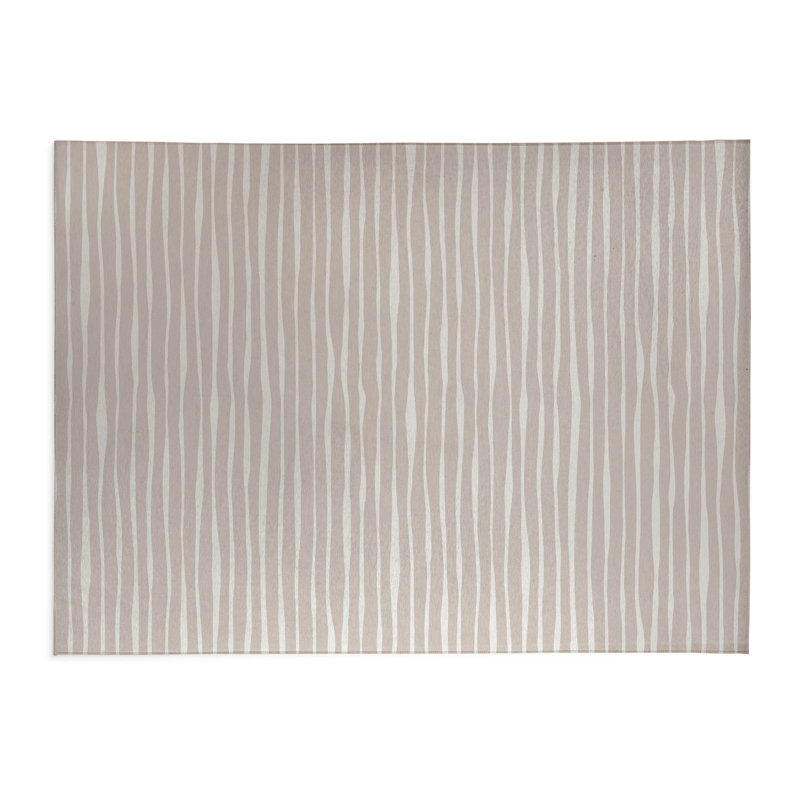 Tapis de cuisine Spine Colonne, Rectangle 5 pi x 7 pi, Taupe, Small Striped