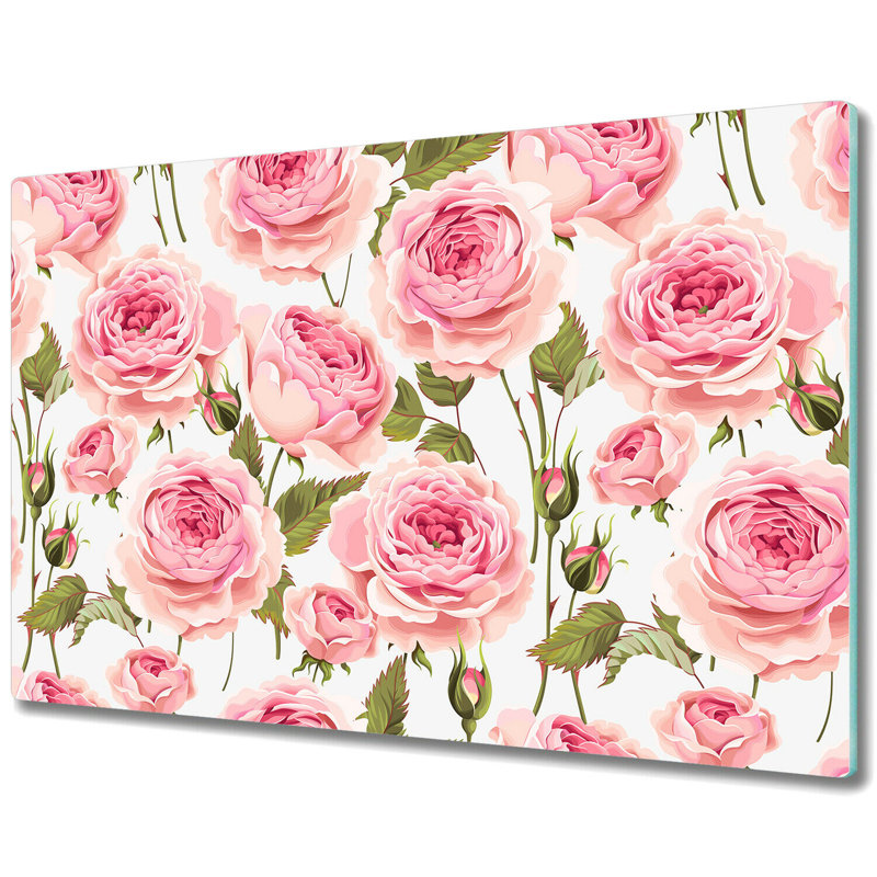 Mcchesney Tempered Glass Roses Chopping Board, 52cm x 80cm