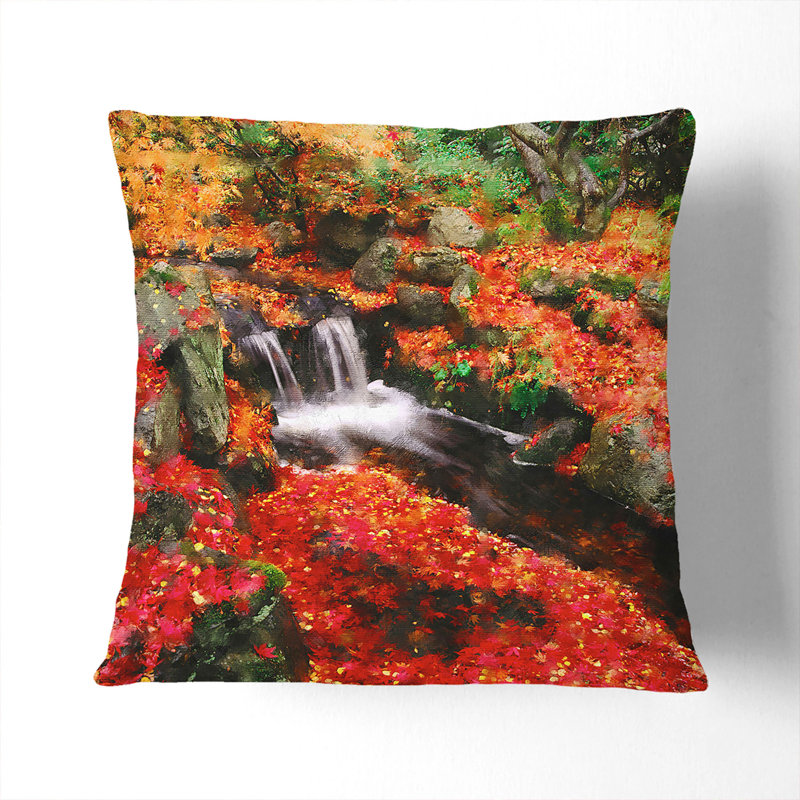 Forest Stream Vol.4 Painting Scatter Cushion, 55cm H x 55cm W x 20cm D, Black