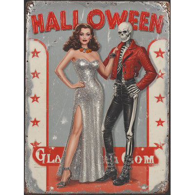 «Halloween Glam Duo», art mural sur toile tendue
