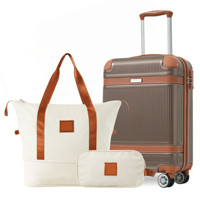 Hardshell Luggage Set 3-Piece, 20 Inch Carry-On Suitcase with Spinner Wheels TSA Lock, Lightweight Durable ABS