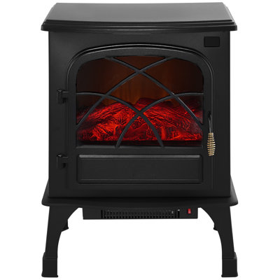 Chaufferette de foyer électrique de 25,5 pouces avec une puissance de 1500W, portable et facile à monter dans le salon, chauffage infrarouge de 5120 BTU, température de 15 à 35, flammes 3D réalistes, niveaux de luminosité multiples,