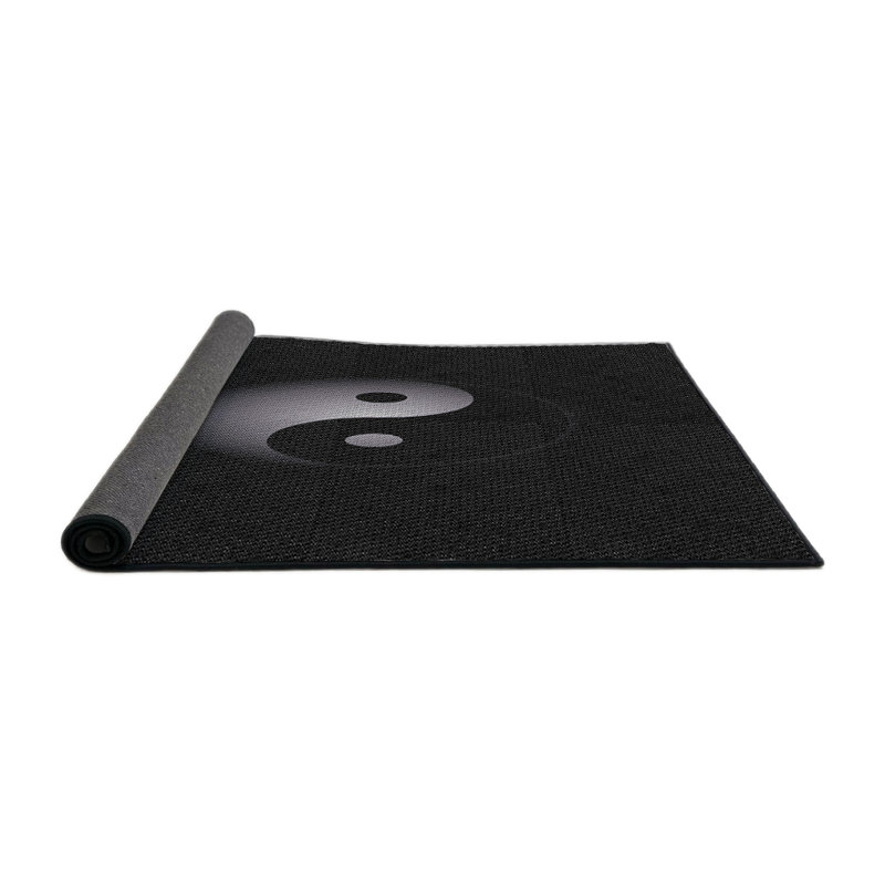 Tapis noir/blanc à motifs Lukka, Carré 8 pi