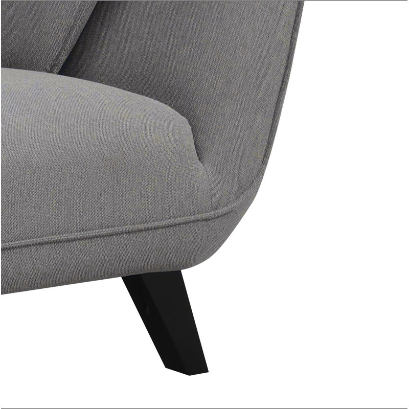 Causeuse Nayeli Boucle - Support à ressorts ensachés, structure et pieds en bois, Lin brun