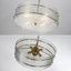 Suspension moderne à 4 lumières en verre côtelé, de forme cylindrique.
