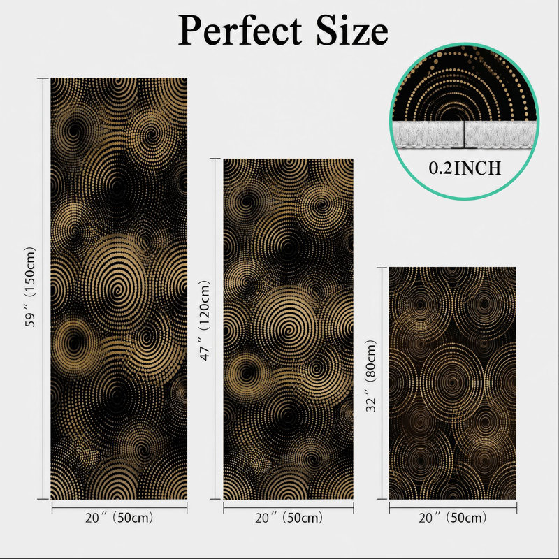 Wave Pattern Non-Slip Washable Kitchen Mats