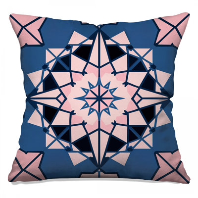 Coussins décoratifs rose et bleu Kaléidoscope