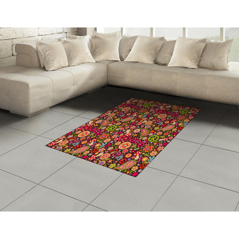 Tapis décoratif coloré en fibres de polyester à haute densité, Rectangle— 4 pi x 5 pi 8 po