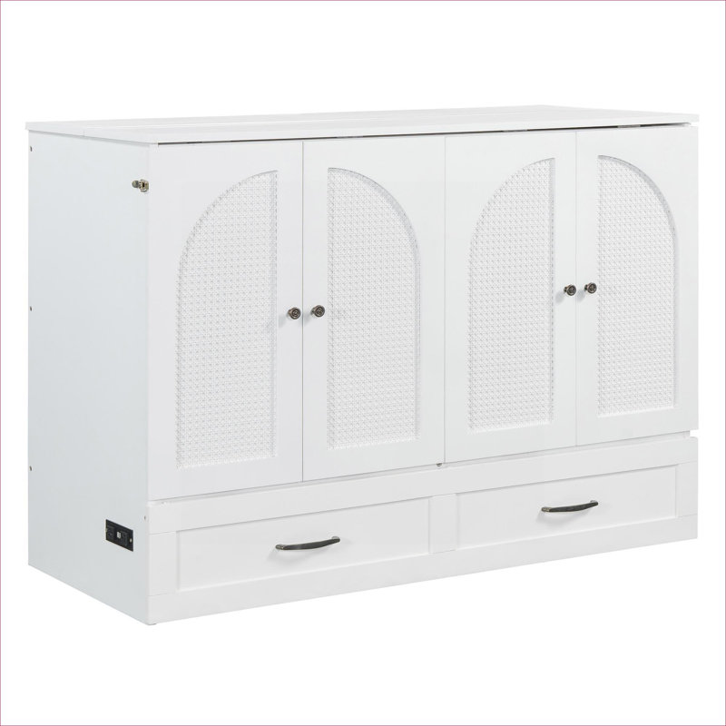 Lit escamotable pleine grandeur en bois massif Sleek Silhouette