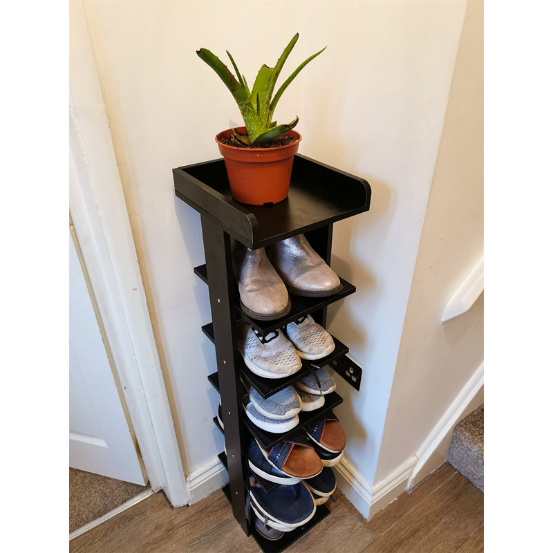 7 Pair Shoe Rack, Black