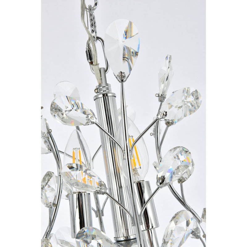 Lustre étagé de style bougie à 13 lumières avec cristal Stever, Chrome, Coupe royale