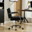 Chaise de bureau pivotante rembourrée en similicuir avec accoudoirs rembourrés-1767599817