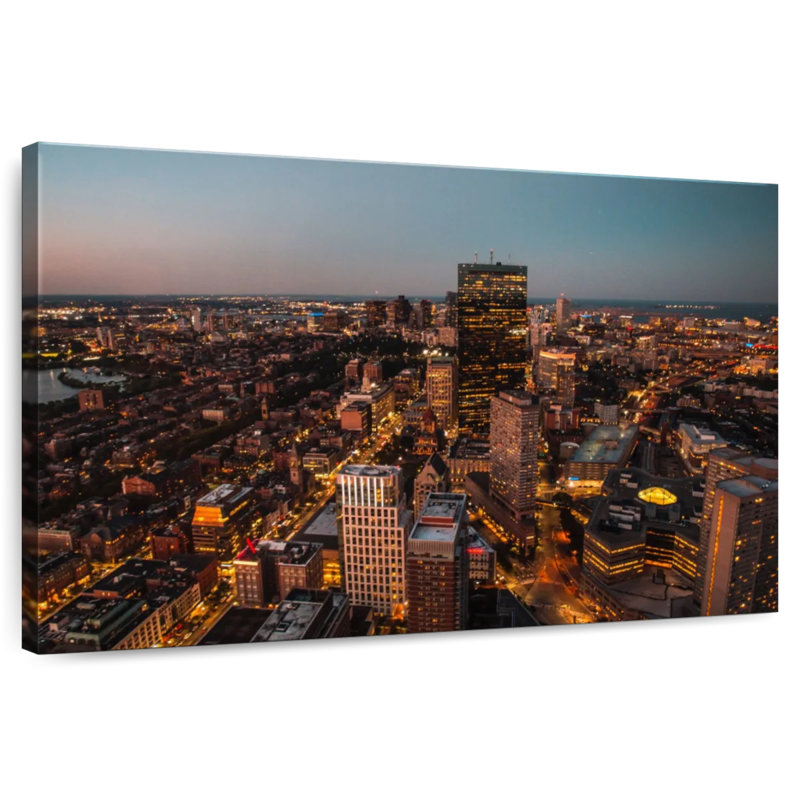 Ravi Busy Boston Skyline, H 30 po x l 45 po