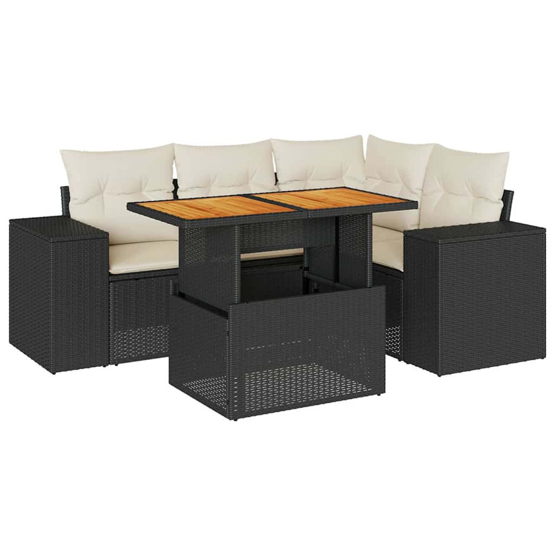Ensemble de canapé de jardin Vidaxl - noir 