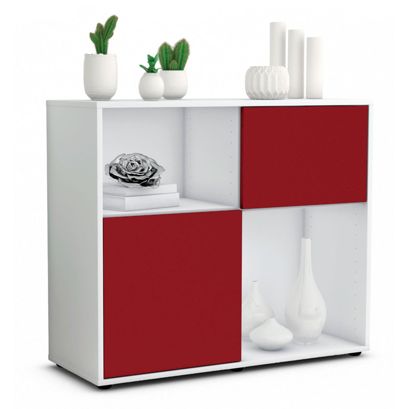 Ramsell 92cm Sideboard, White/Red