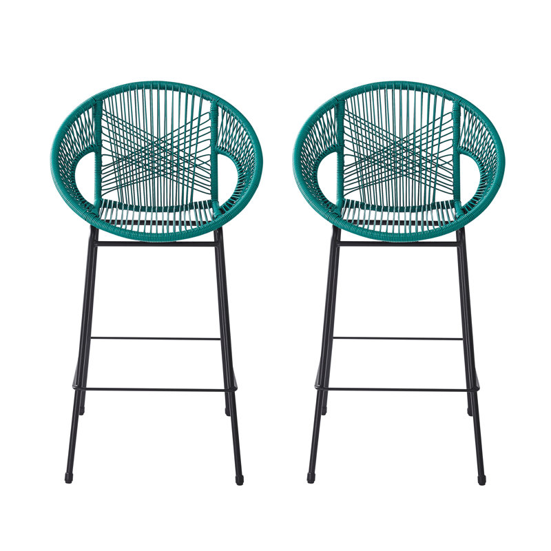 Ensemble de 2 tabourets de bar Ferrara, Sarcelle