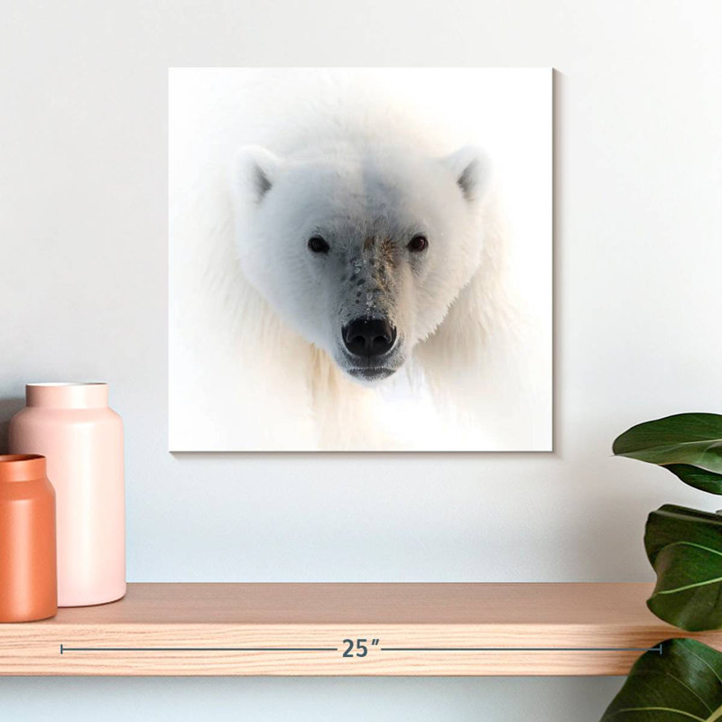 Portrait d'un ours polaire, H 16 po x l 16 po