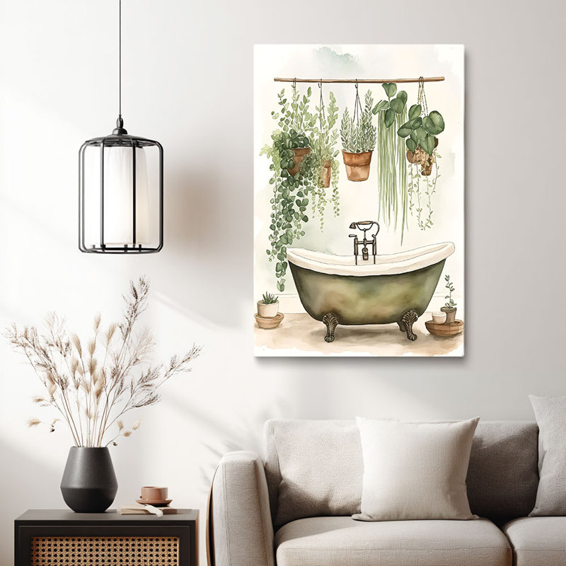 Cadre mural tendu pour salle de bain Boho, 24*16 inch (60*40*2cm)