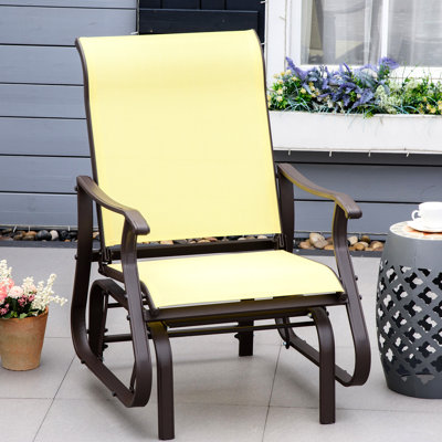Balancelle d'extérieur beige avec chaise de jardin en tissu stable
