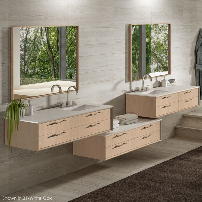 Gemelli 48" W x 12" H x 22" D Wall Mounted Bathroom Cabinet, Horizon Blue
