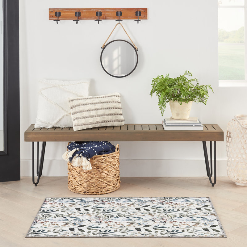 Antavia Washable Floral Indoor Rug, Rectangle 3' x 5'