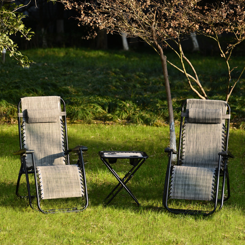 Granita 151cm Long Reclining Single Chaise with Cushions and Table