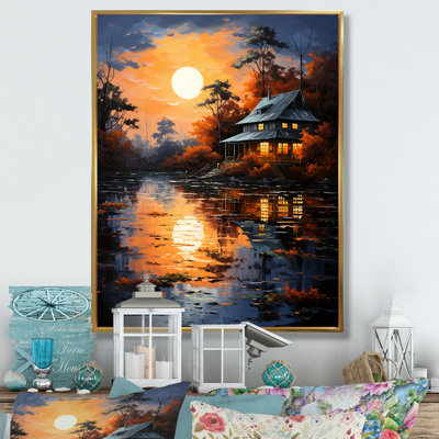 «Yellow Lakehouse Reflections of Serenity IV», reproduction sur toile