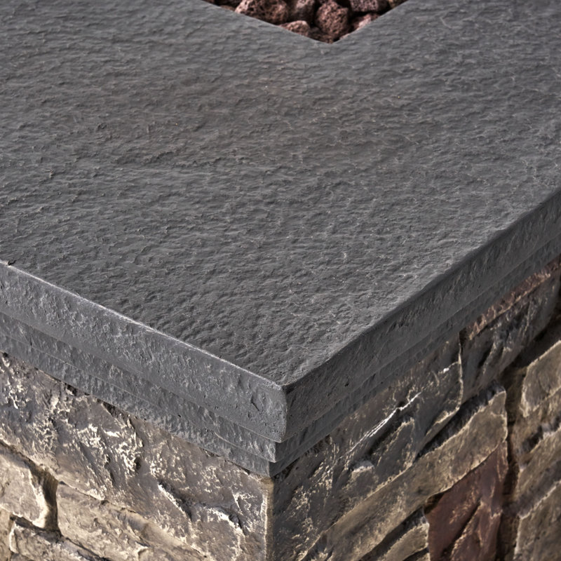 Keper Rectangle Concrete Propane Fire Pit Table