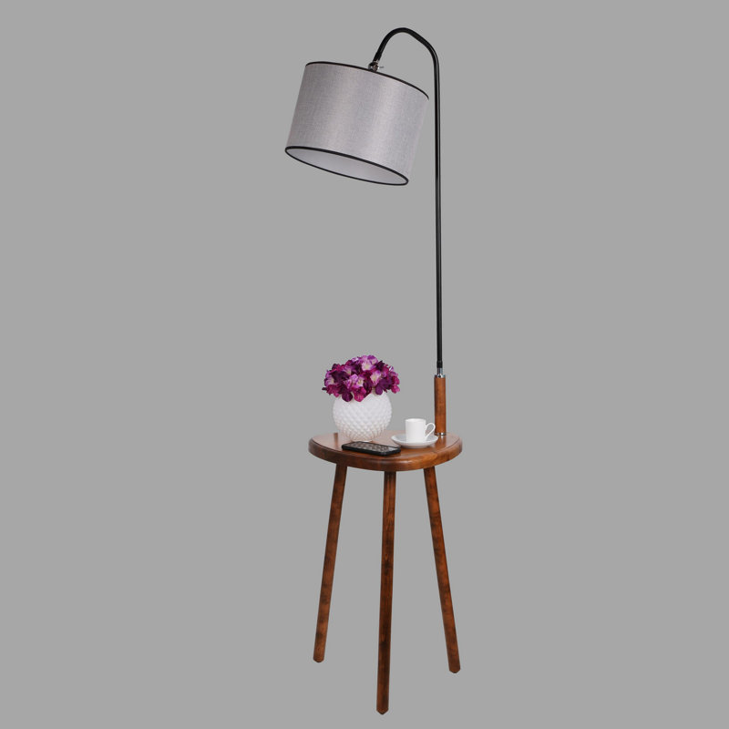 Torrent 160cm Tray Table Floor Lamp, Grey, Black
