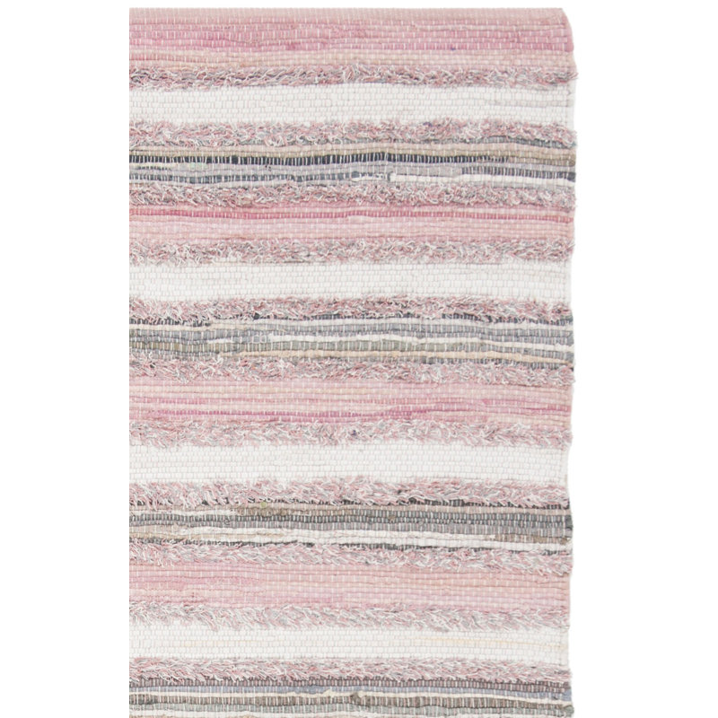 Monaca Hand Woven Cotton Striped Rug, Square 6'