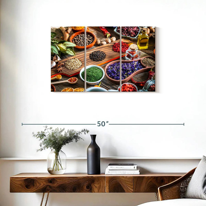 Yarlin Rustic Kitchen Herbs And Spices, 20" H x 33" W
