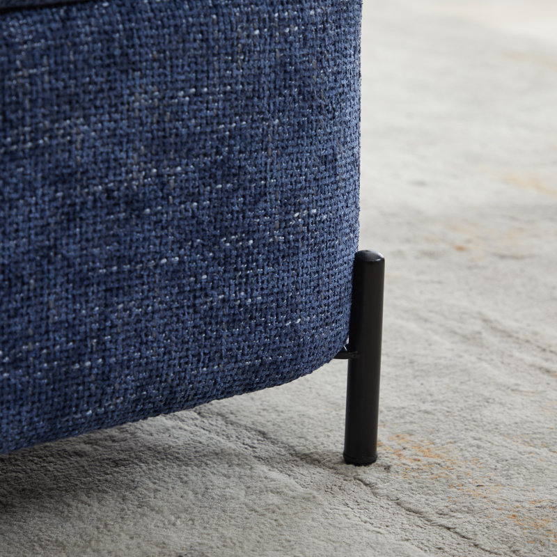30.3" W Chenille Upholstered Storage Bench Large Ottoman For Living Room, Entryway, Hallway, Navy