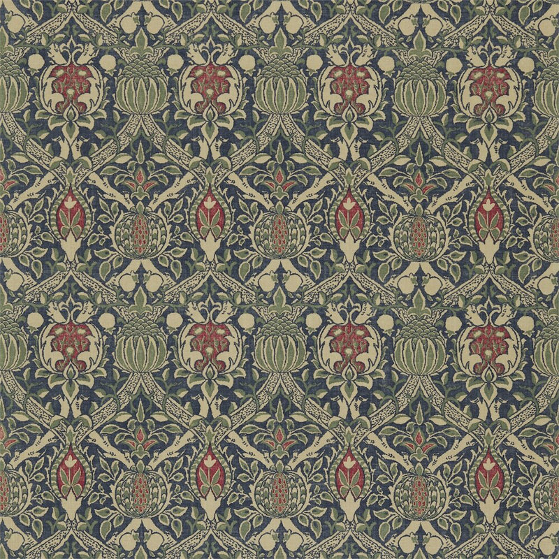 Granada Fabric, Indigo/Red