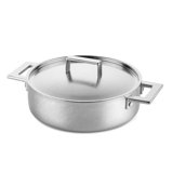 Mepra Casserole 2 Hand. with Lid Att.Pewter Stainless Steel