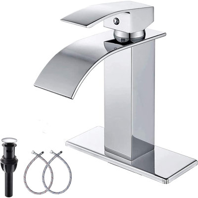 Single-Hole Single-handle Bathroom Faucet with Drain Assembly