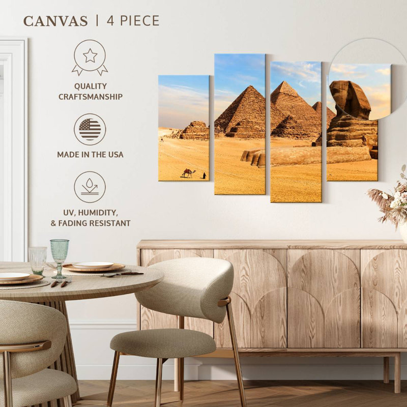 Adella, grandes pyramides et sphinx, H 22 po x l 36 po