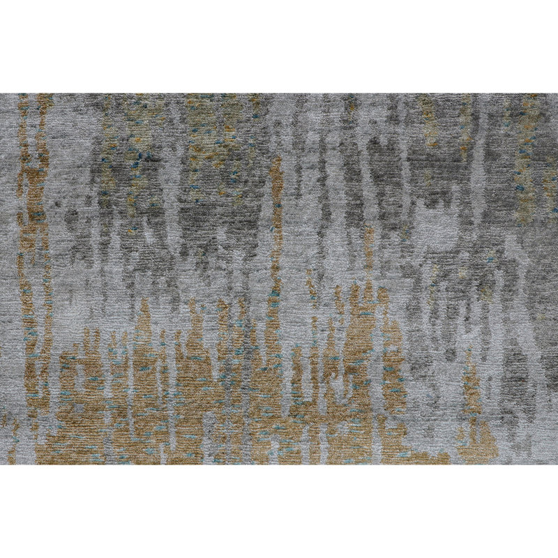Abstract Area Rug in Gray, Rectangle 6' x 9'